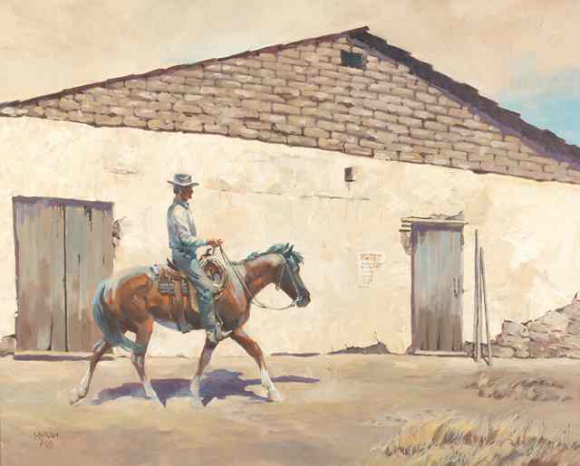 Appraisal: NEWMAN MYRAH OIL ON CANVAS Canada Portland Oregon - Cowboy