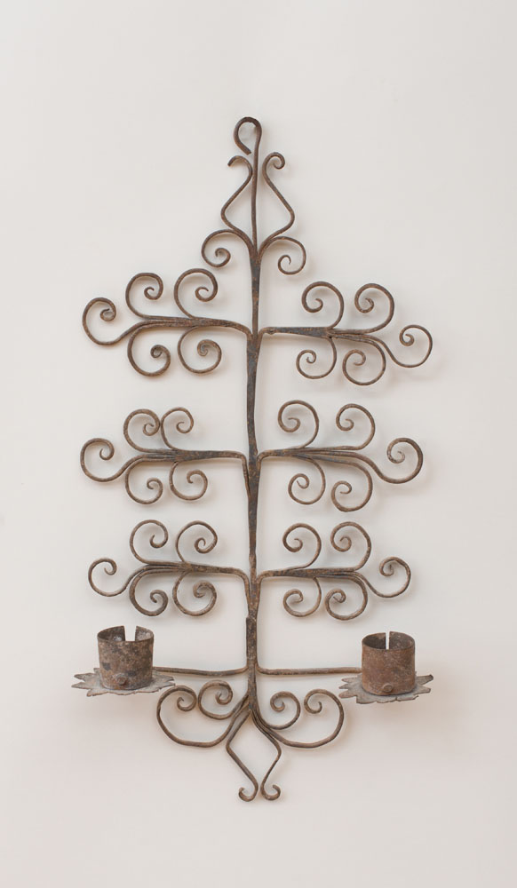 Appraisal: GROUP OF EUROPEAN HANGING METALWORK Including a fat burning sconce