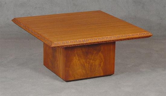 Appraisal: Frank Lloyd Wright Henredon Talesin Cube Table Mahogany and burls