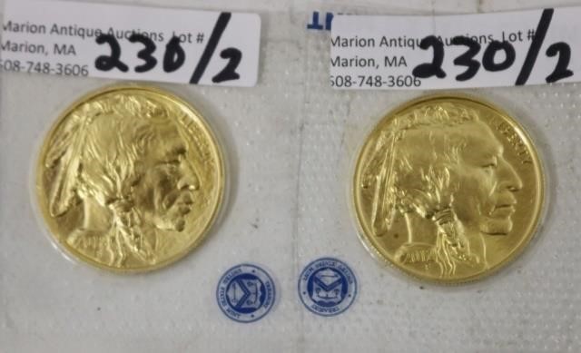 Appraisal: TWO GOLD INDIAN COINS UNCIRCULATEDIN U S MINT PACKAGING