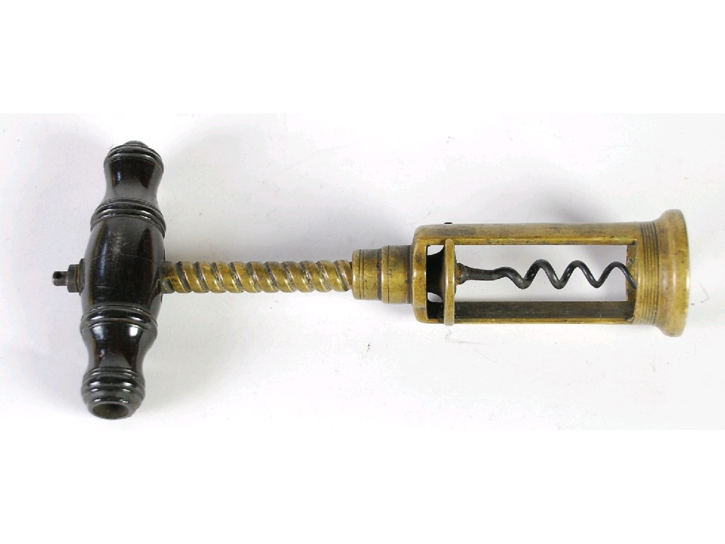 Appraisal: LATE VICTORIAN KINGS TYPE BRASS AND STEEL CORKSCREW the turned