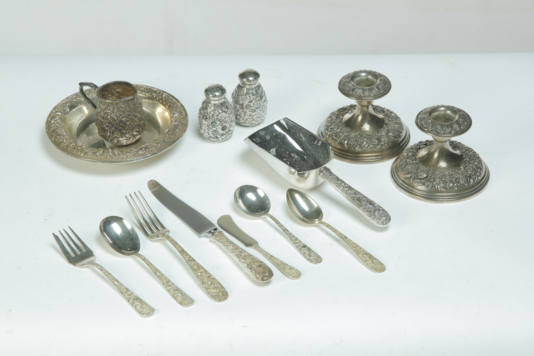 Appraisal: SET OF KIRK REPOSE STERLING FLATWARE WITH EXTRAS American mid