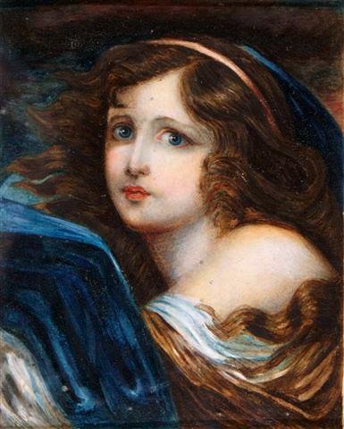 Appraisal: MANNER OF JEAN BAPTISTE GREUZEA young girl with flowing brown