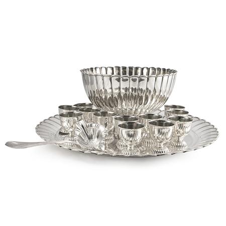 Appraisal: Dutch Silver Punch Set Together with an English Silver Plated