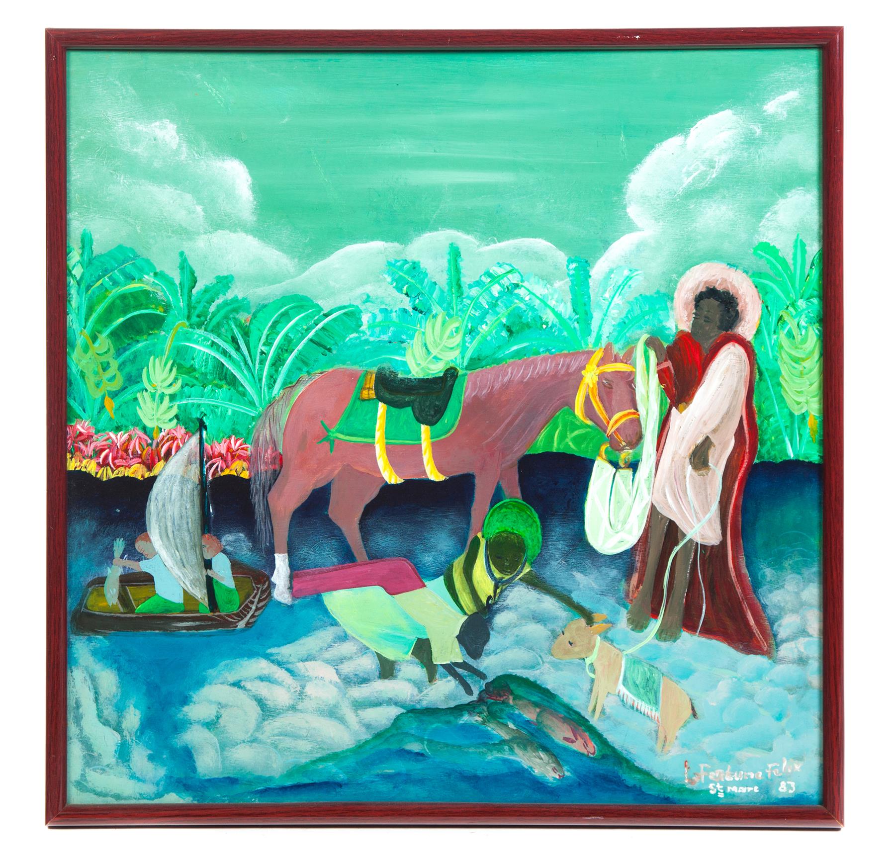 Appraisal: LA PECHE BY LA FORTUNE FELIX HAITI B Acrylic on