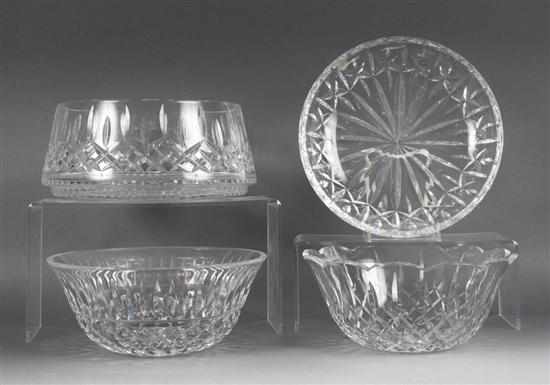 Appraisal: Three assorted Waterford crystal bowls and a Waterford low bowl