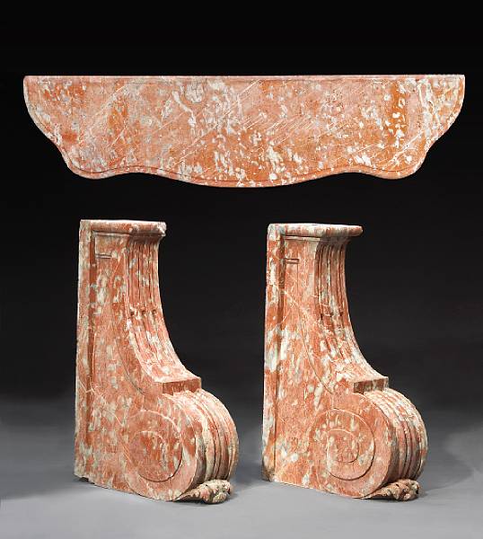 Appraisal: A R gence style marble console late th century The