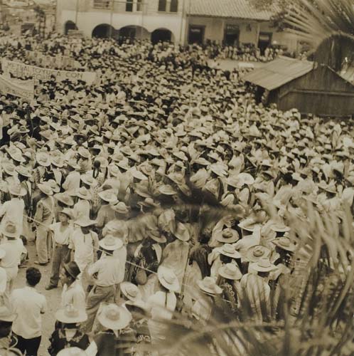 Appraisal: MODOTTI TINA - Demonstrations by campesinos Mexico Warm-toned silver print