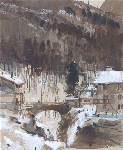 Appraisal: THOMAS JOHN COATES British b 'Bridges Snow and Trees Val