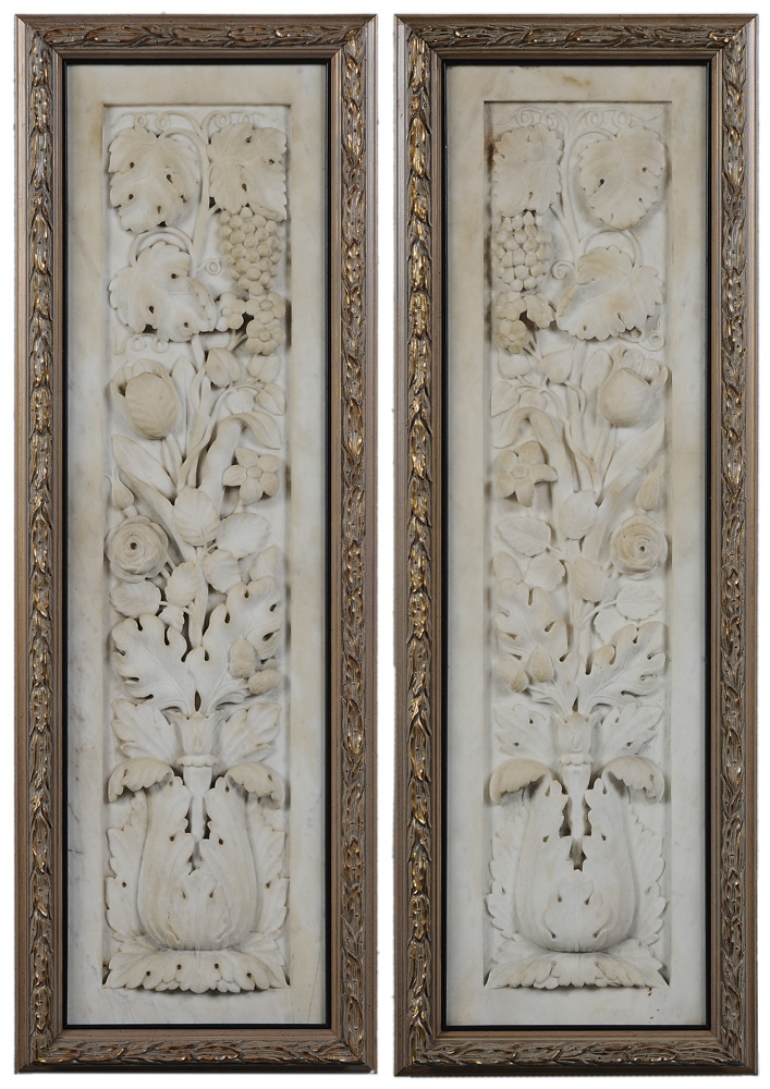 Appraisal: Pair Carved Marble Reliefs late th early th century with