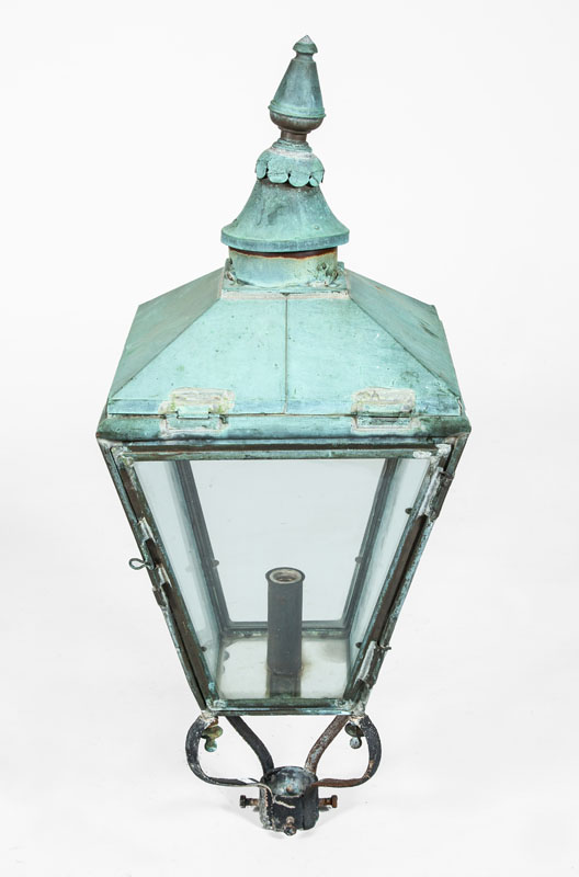 Appraisal: ENGLISH VERDIGRIS METAL LANTERN x x in Estimate -