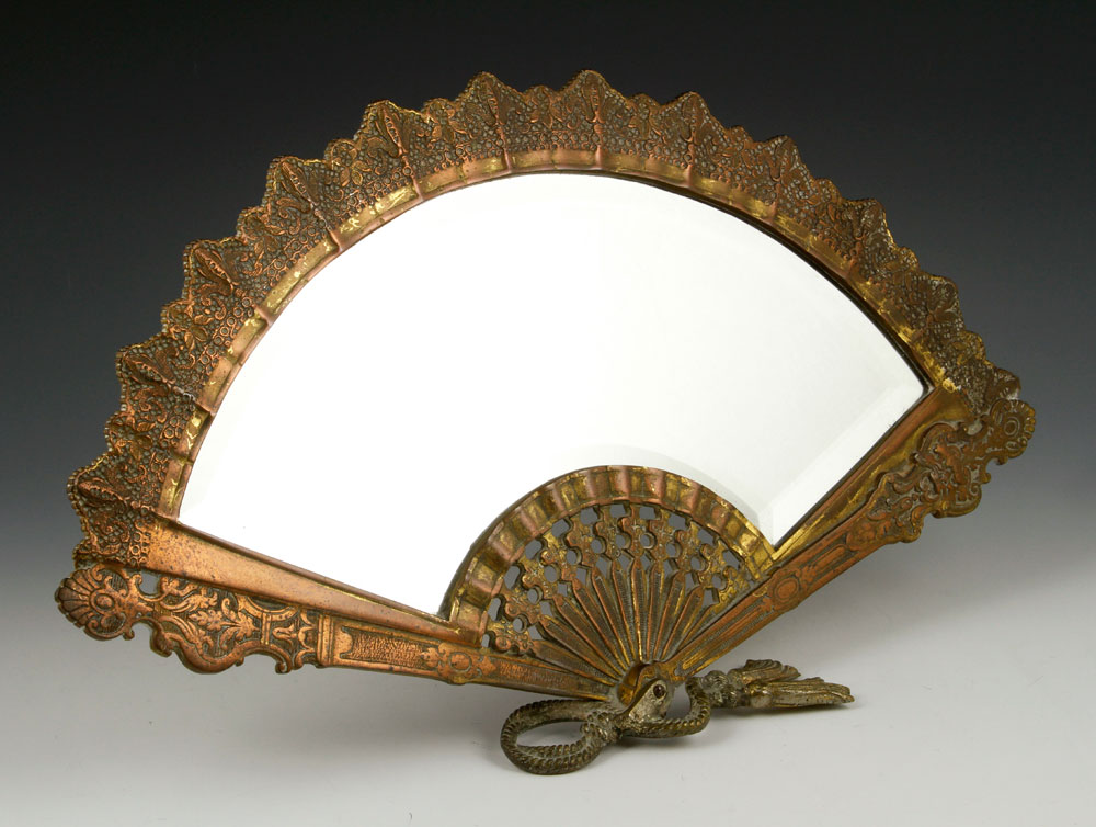 Appraisal: - Victorian Fan Shaped Mirror Victorian mirror in the shape