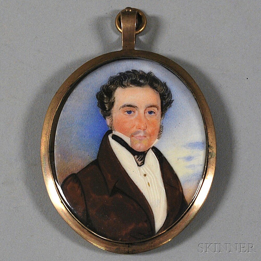 Appraisal: Portrait Miniature of a Gentleman with a Mustache th century