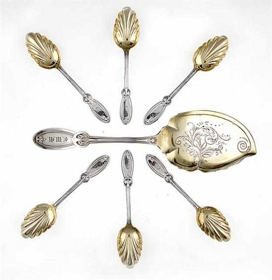 Appraisal: Whiting Gibney pattern sterling flatware and serving pieces New York