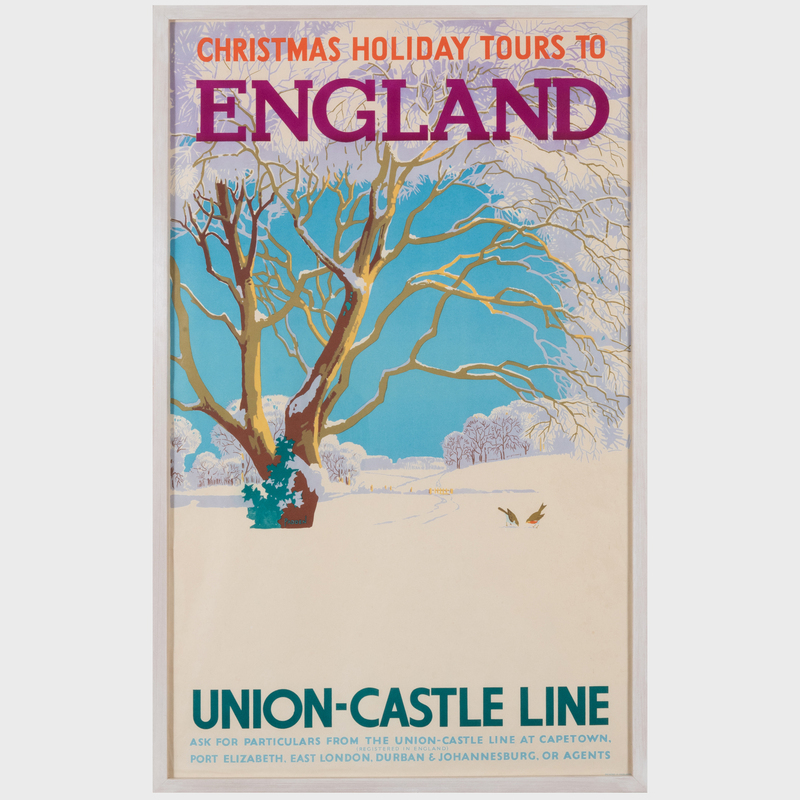 Appraisal: Percy Padden - Christmas Holiday Tours to England Lithographic poster