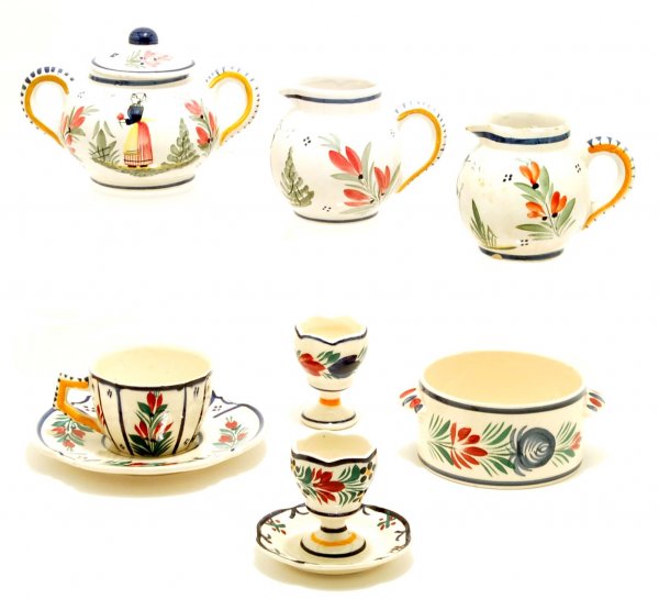 Appraisal: Eight pieces of HB Quimper faience One creamer marked HB