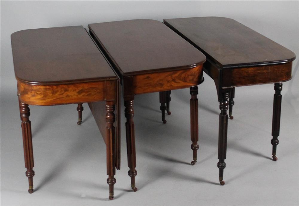 Appraisal: AMERICAN CLASSICAL CARVED MAHOGANY BANQUET TABLE in three parts each