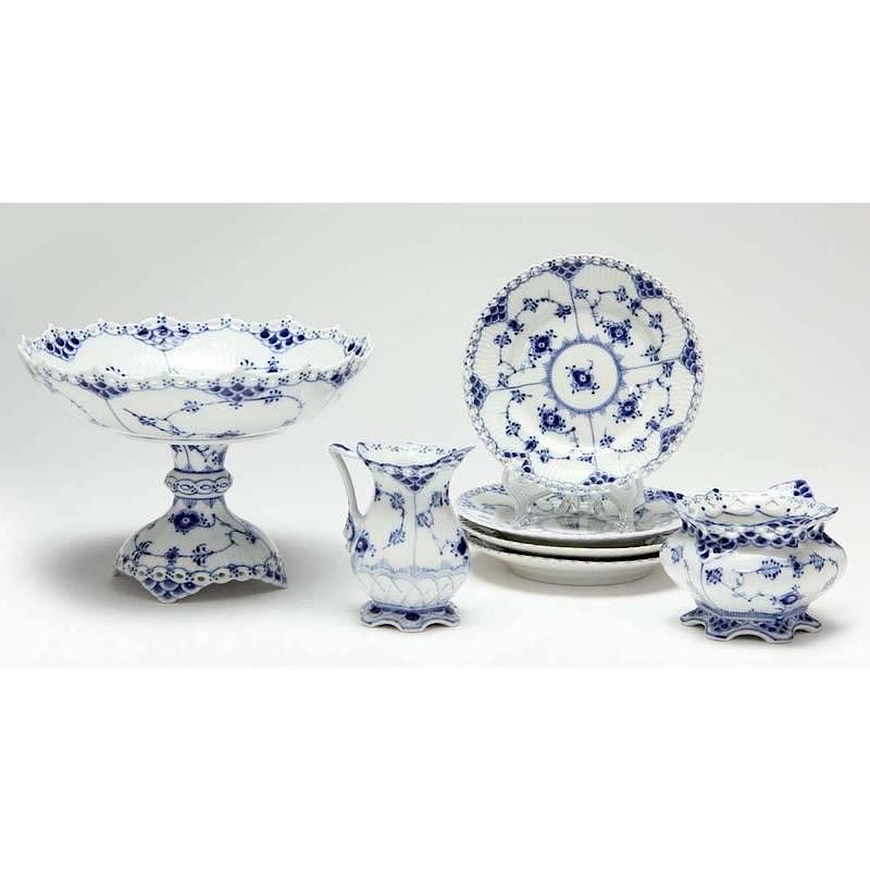 Appraisal: Royal Copenhagen Full Lace Grouping all in the desirable blue