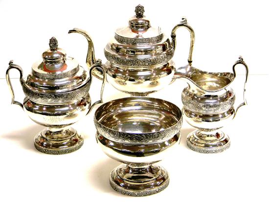 Appraisal: Garret Eoff New York c early American silver four piece