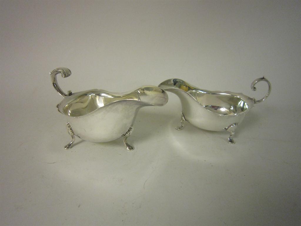 Appraisal: A George V silver Sauce Boat Chester and another with