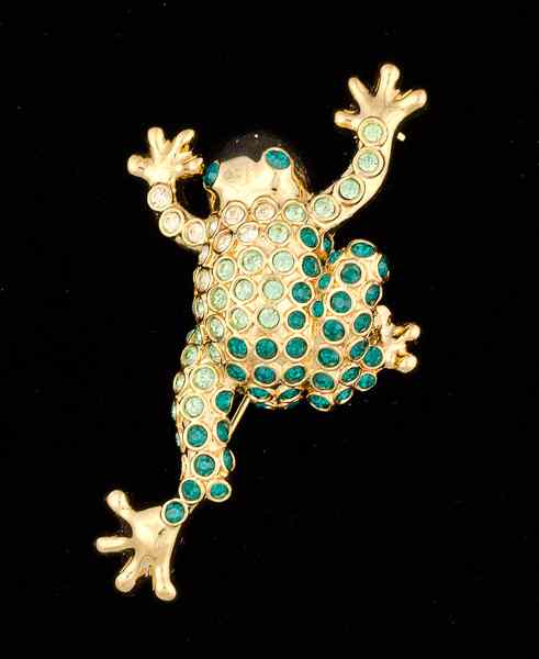 Appraisal: Monet Frog Brooch A rhinestone frog brooch by Monet all