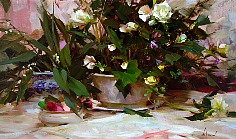 Appraisal: Richard Schmid White Begoniasoil on canvas x in