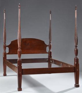 Appraisal: American Classical Carved Mahogany Four Post Bed mid th c