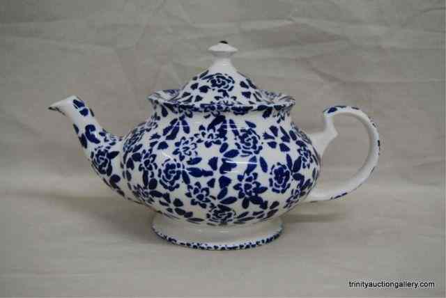 Appraisal: P K of England Blue on White Porcelain Tea PotPattern