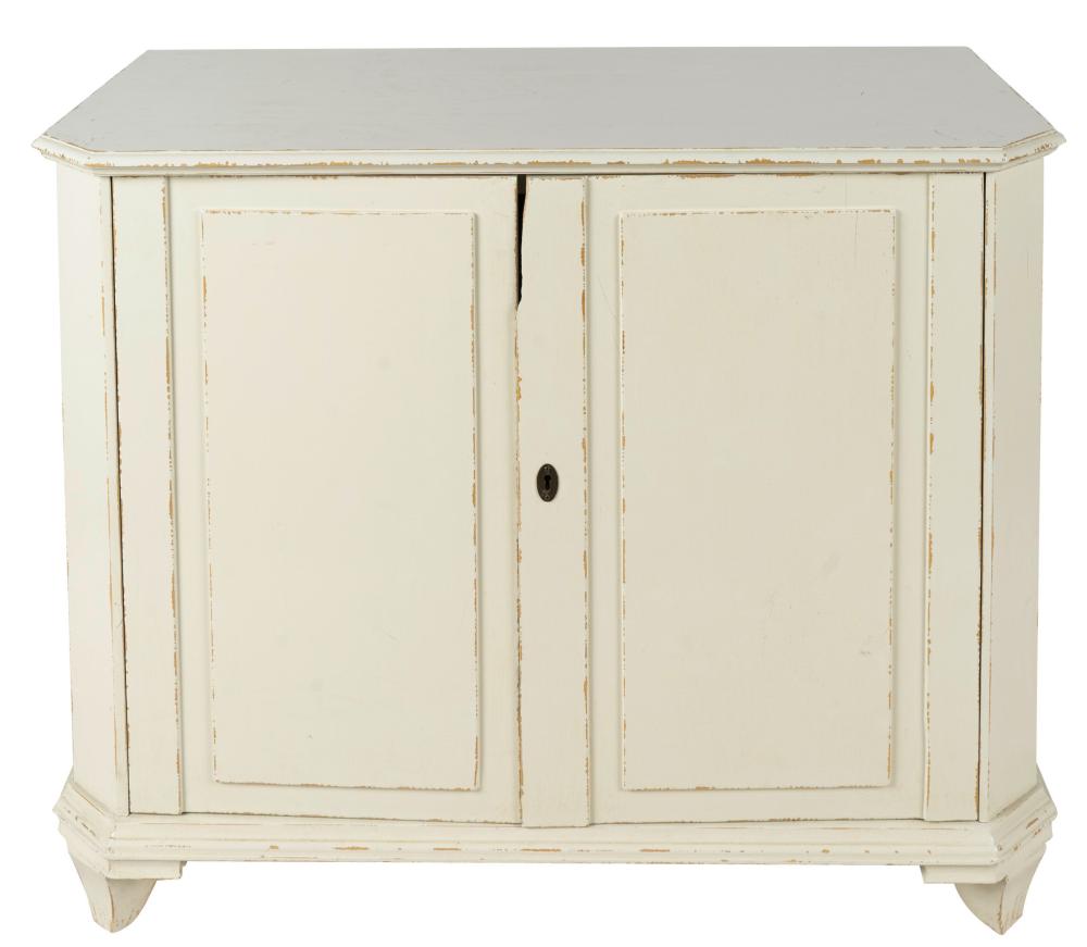 Appraisal: RACHEL ASHWELL SHABBY CHIC PAINTED CABINETsigned the hinged doors opening