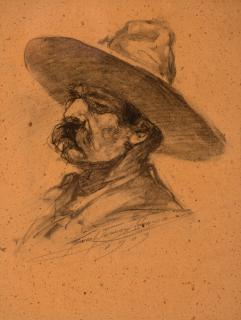 Appraisal: FRANK TENNEY JOHNSON - Indian Cowboy pencil ink wash on