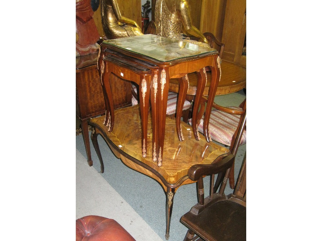 Appraisal: Lot comprising reproduction nest of tables and a similar occasional