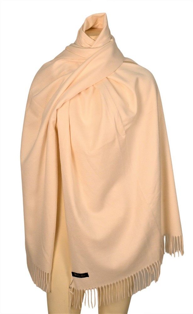 Appraisal: Loro Piana Fringed Cashmere Shawl ivory one size in excellent