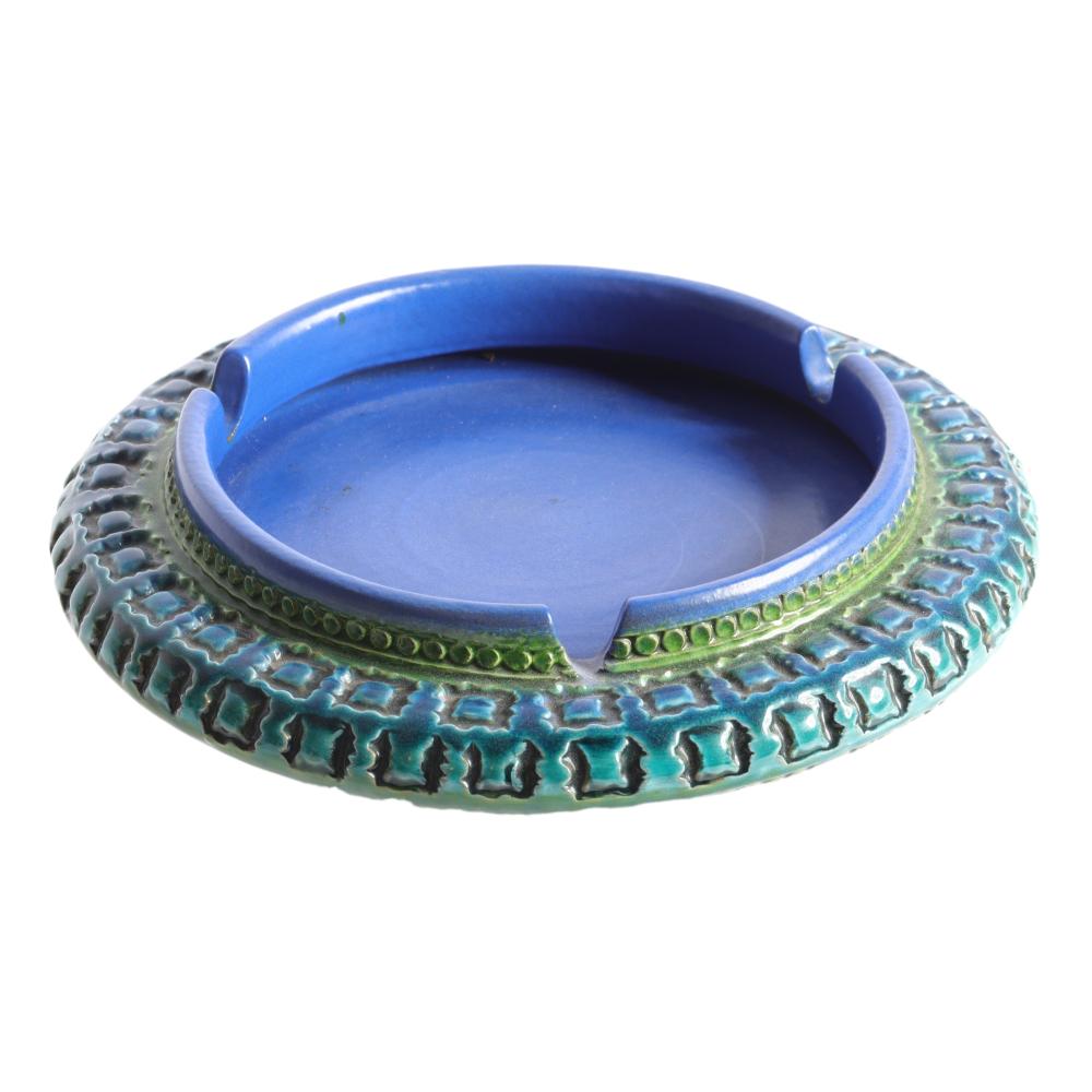 Appraisal: BITOSSI LONDI ITALY RIMINI BLUE AND GREEN GLAZED TEXTURED CERAMIC