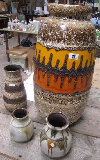 Appraisal: A Large 's German Bay Vases together with Three Smaller