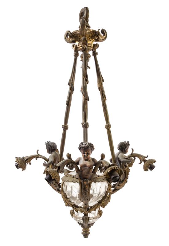 Appraisal: Sale Lot A Louis XV Style Gilt Bronze Six-Light Chandelier