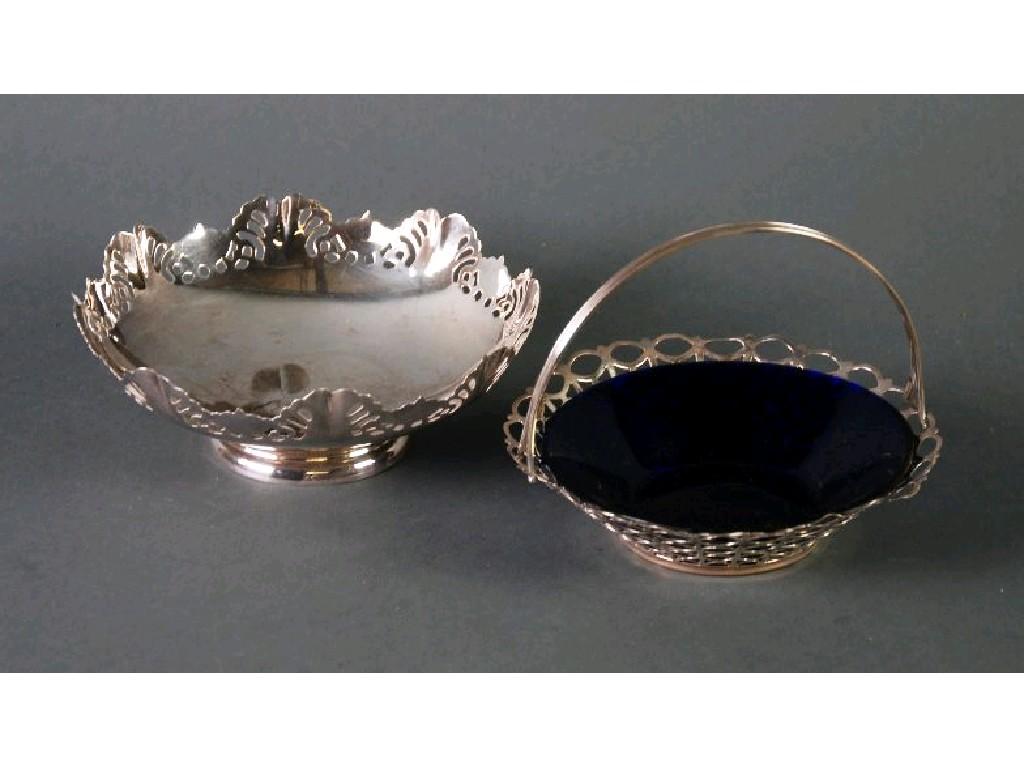 Appraisal: A TWENTIETH CENTURY SILVER BON BON DISH with pierced shaped