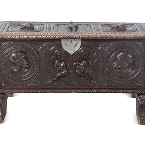 Appraisal: A Renaissance Revival Carved Walnut Chest th Century Height x