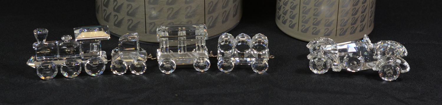 Appraisal: Swarovski lead crystal items including train and racecar