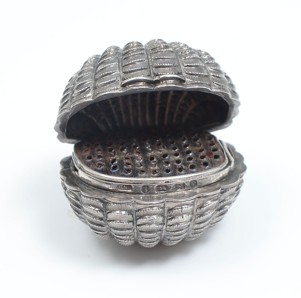 Appraisal: BIRMINGHAM HILBERT AND THOMASON STERLING NUTMEG GRATER English Sterling silver