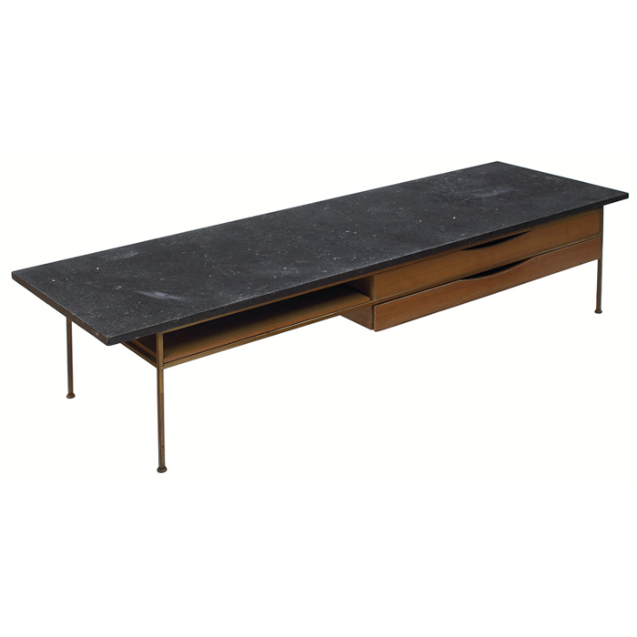 Appraisal: Paul McCobb coffee table by Directional large rectangular Radio Black