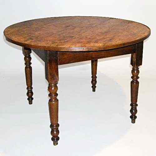 Appraisal: A French Provincial Louis Philippe Walnut and Pine Round Table