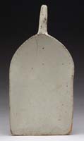 Appraisal: GRAY PAINTED CARVED WOOD SCOOP The long rectangular bowl scoop