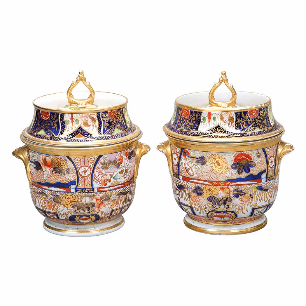 Appraisal: Pair of English Porcelain Fruit Coolers Circa - Each of