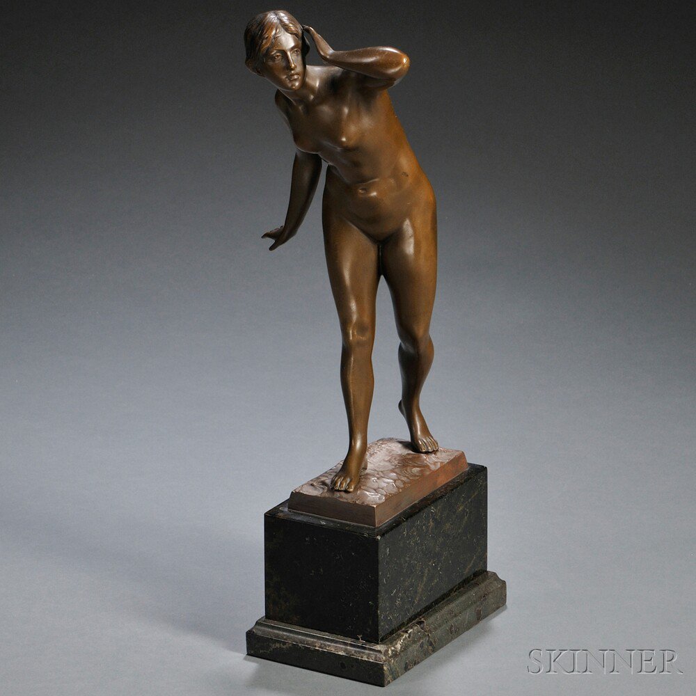 Appraisal: Continental School Early th Century Female Nude the bronze cast