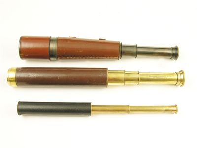 Appraisal: A brass three draw telescope stamped 'Broadhurst Clarkson Co Ltd