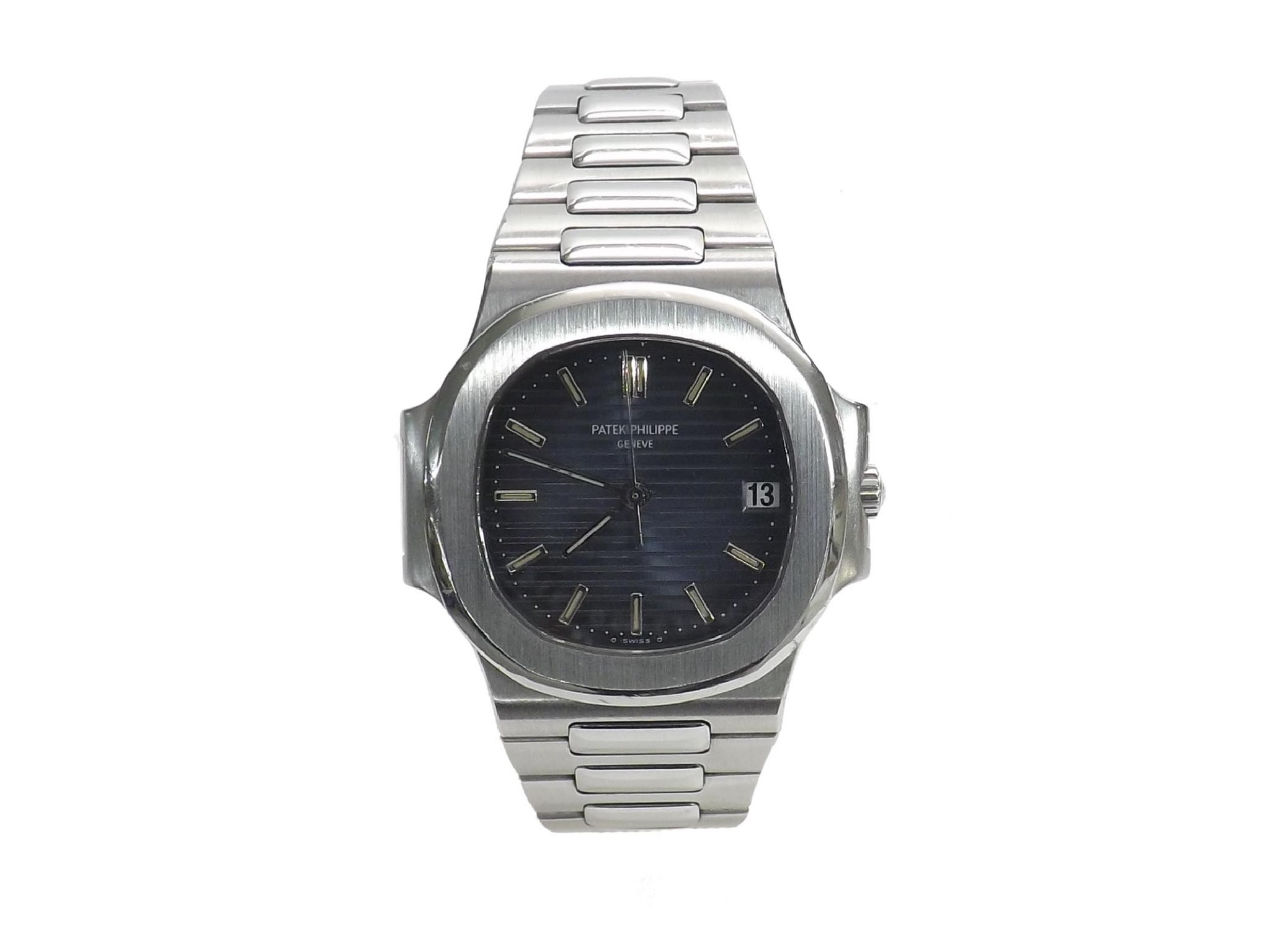 Appraisal: - -A Fine Patek Philippe Nautilus Calendar automatic stainless steel