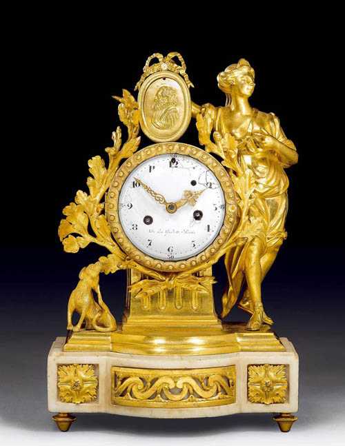 Appraisal: MANTEL CLOCK Louis XVI the dial signed DE LA GARDETTE