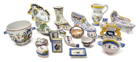 Appraisal: Sale Lot A Collection of Quimper Pottery Articles comprising a