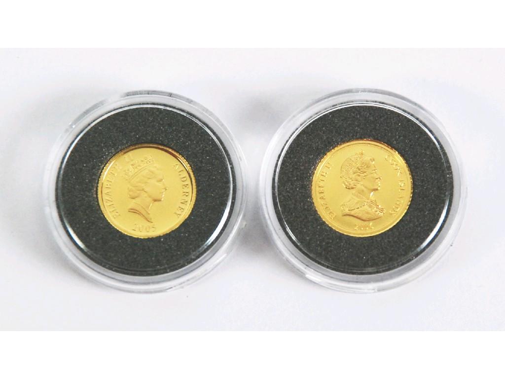 Appraisal: TWO MODERN GOLD PROOF COINS 'The Worlds Finest Gold Miniatures'