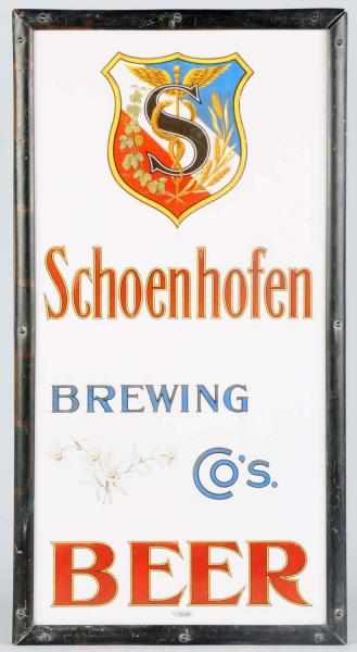 Appraisal: Schoenhofen Brewing Co Beer Vitrolite Glass Sign Nice detail to